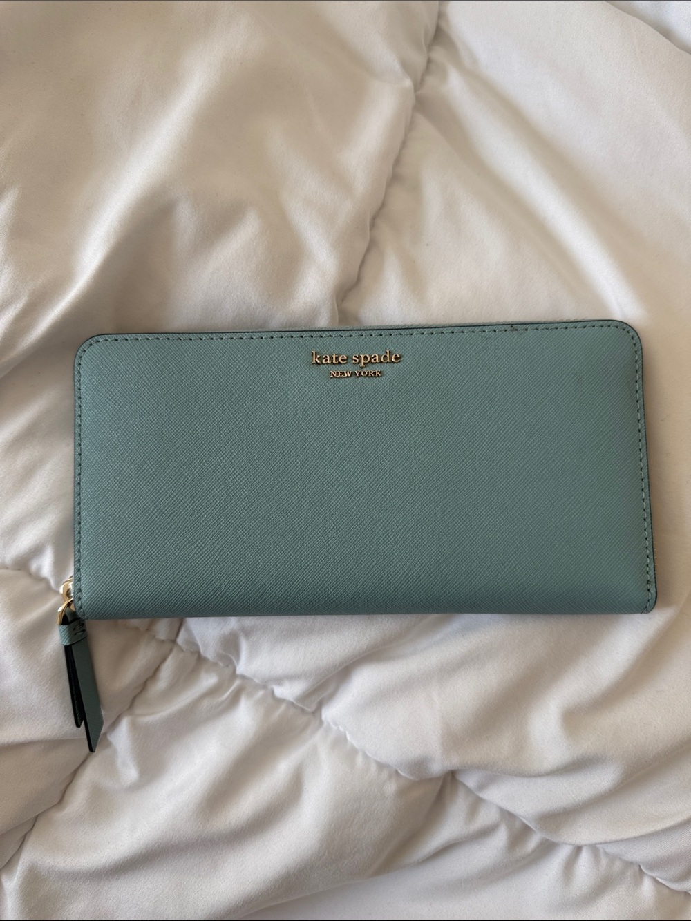 Kate Spade Blue and Gold Wallet